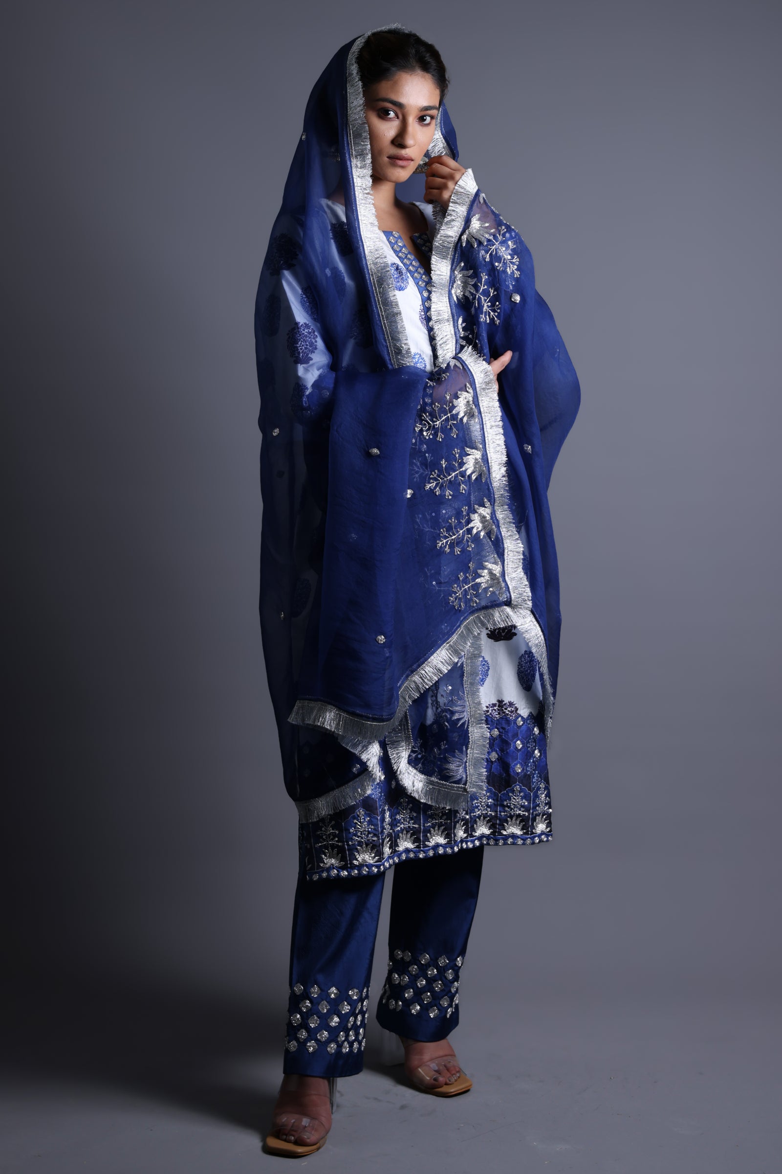 Raisa Hand-Embroidered Kurta With Pant And Dupatta Set
