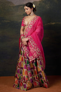 Ruhi - Pink Heavy Zardosi Work Bridal Lehenga Set