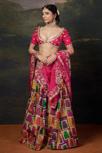 Ruhi - Pink Heavy Zardosi Work Bridal Lehenga Set
