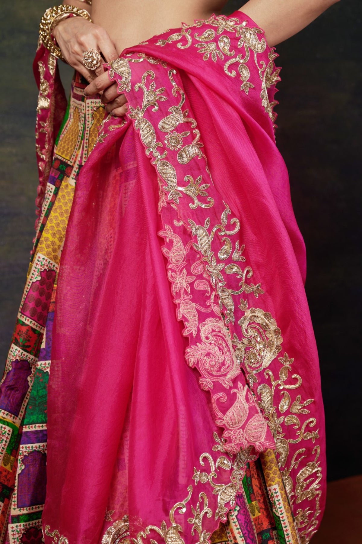 Ruhi - Pink Heavy Zardosi Work Bridal Lehenga Set