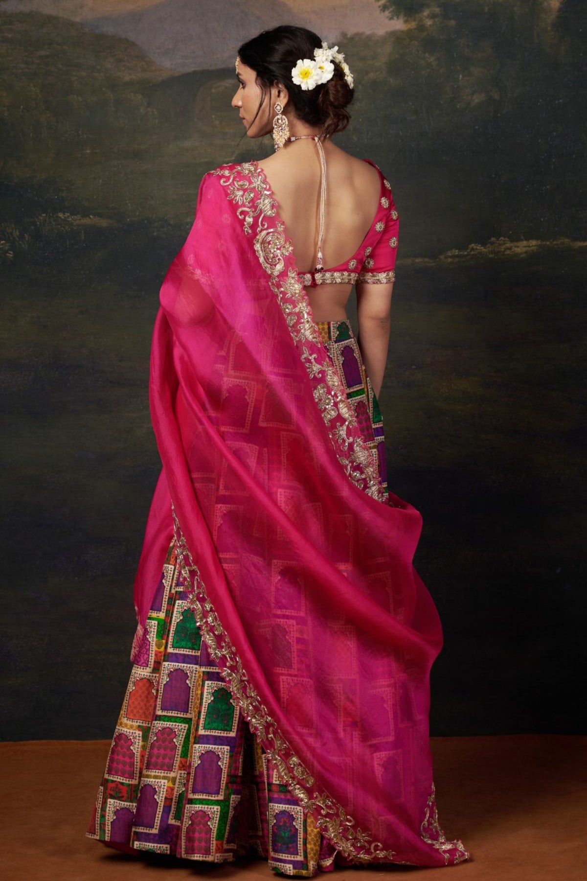 Ruhi - Pink Heavy Zardosi Work Bridal Lehenga Set