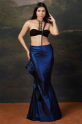 Mudra - Blue Embellished Saree Gown With Intricate Katdana & Wire Work Pallu