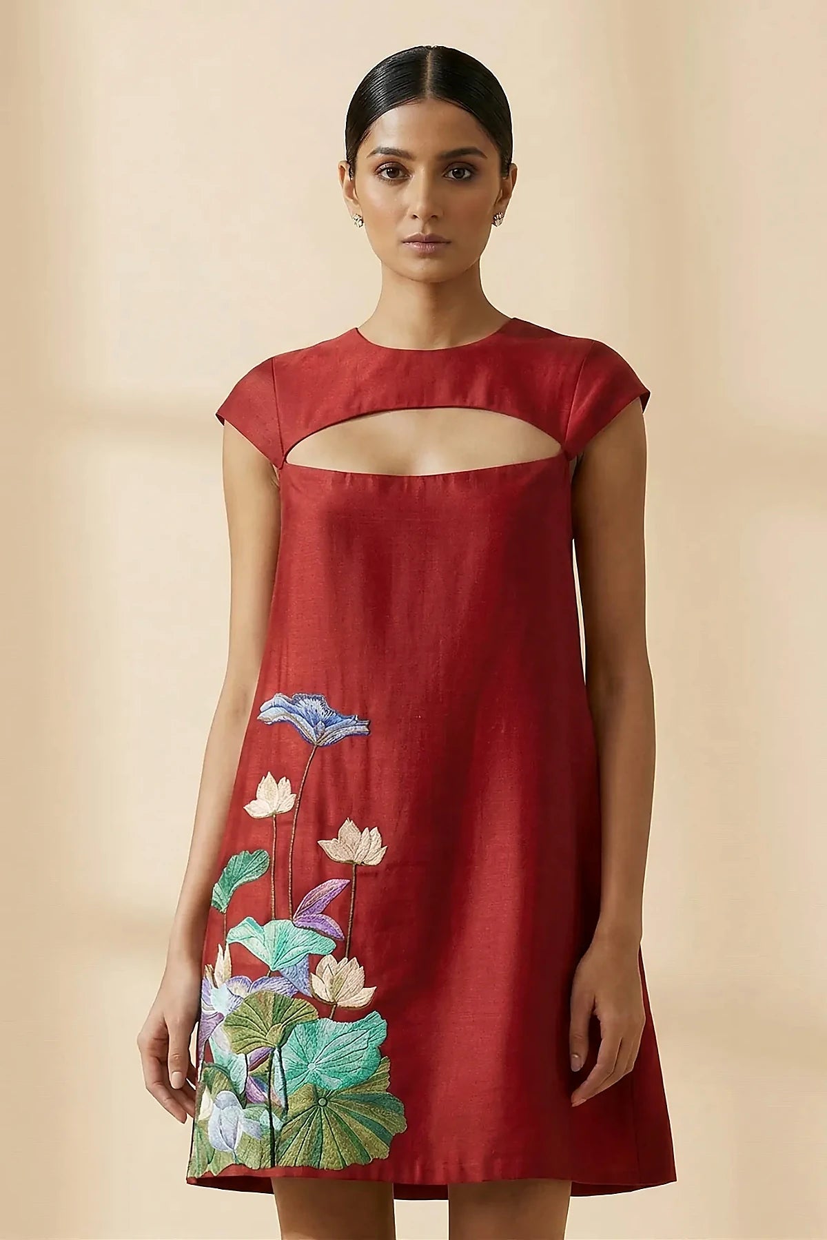 Sera — Embroidered Chanderi Cotton Dress