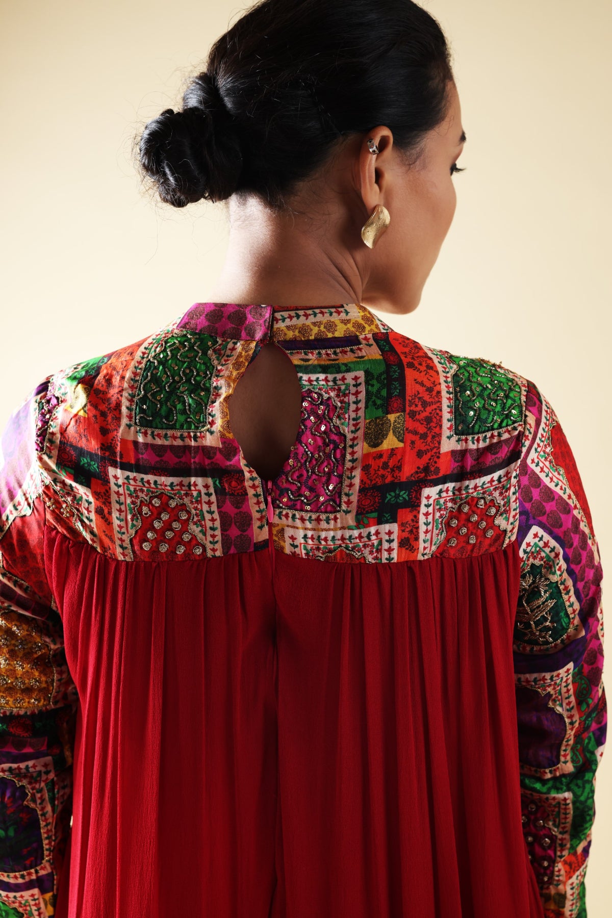 Seeya - Red tiered maxi style kurta set