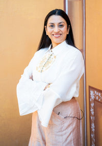 Logo shirt with mirror work pant set