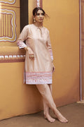 Sthira Beige Half-And-Half Kurta With Tulip Pant Set