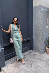 Verde - Green Tailored Wide-Leg Jumpsuit