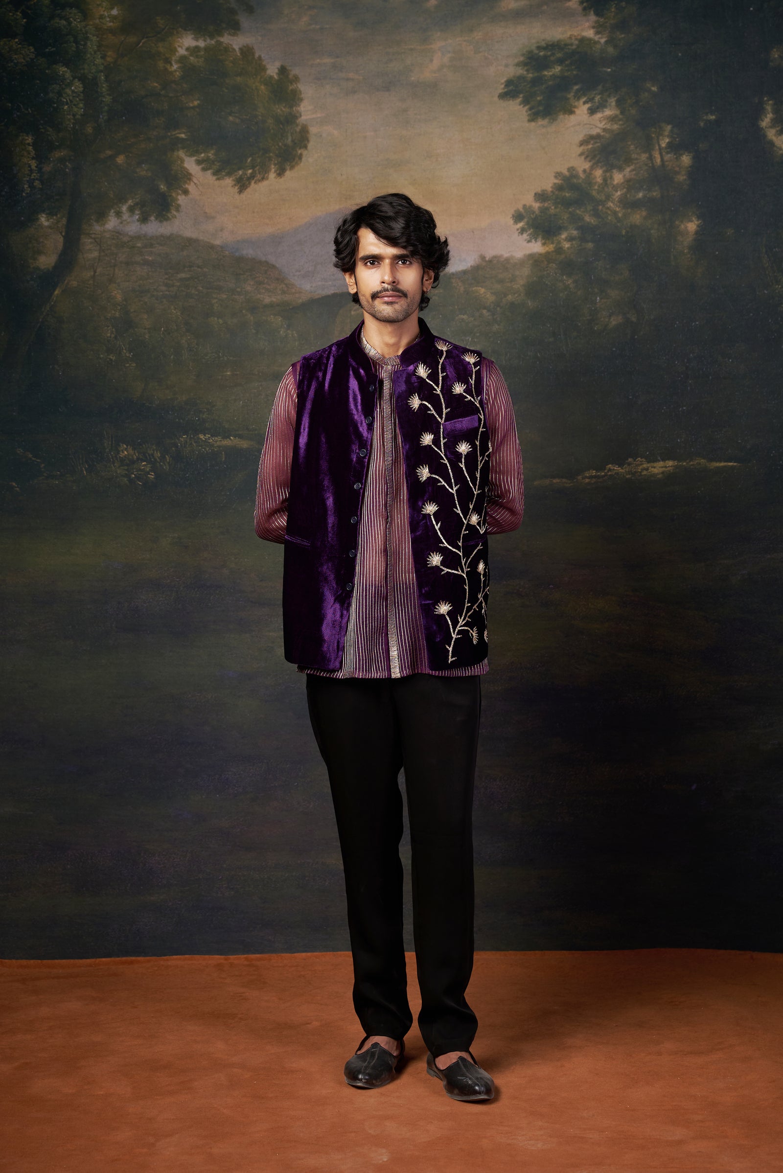 Entrepreneur Ayush Shukla in our Zardozi Nehru jacket set