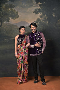 Raas Hand-Embroidered Organza Shirt With Jacket Set