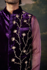 Pure Organza Hand-Embroidered Shirt with Hand embroidered Jacket set