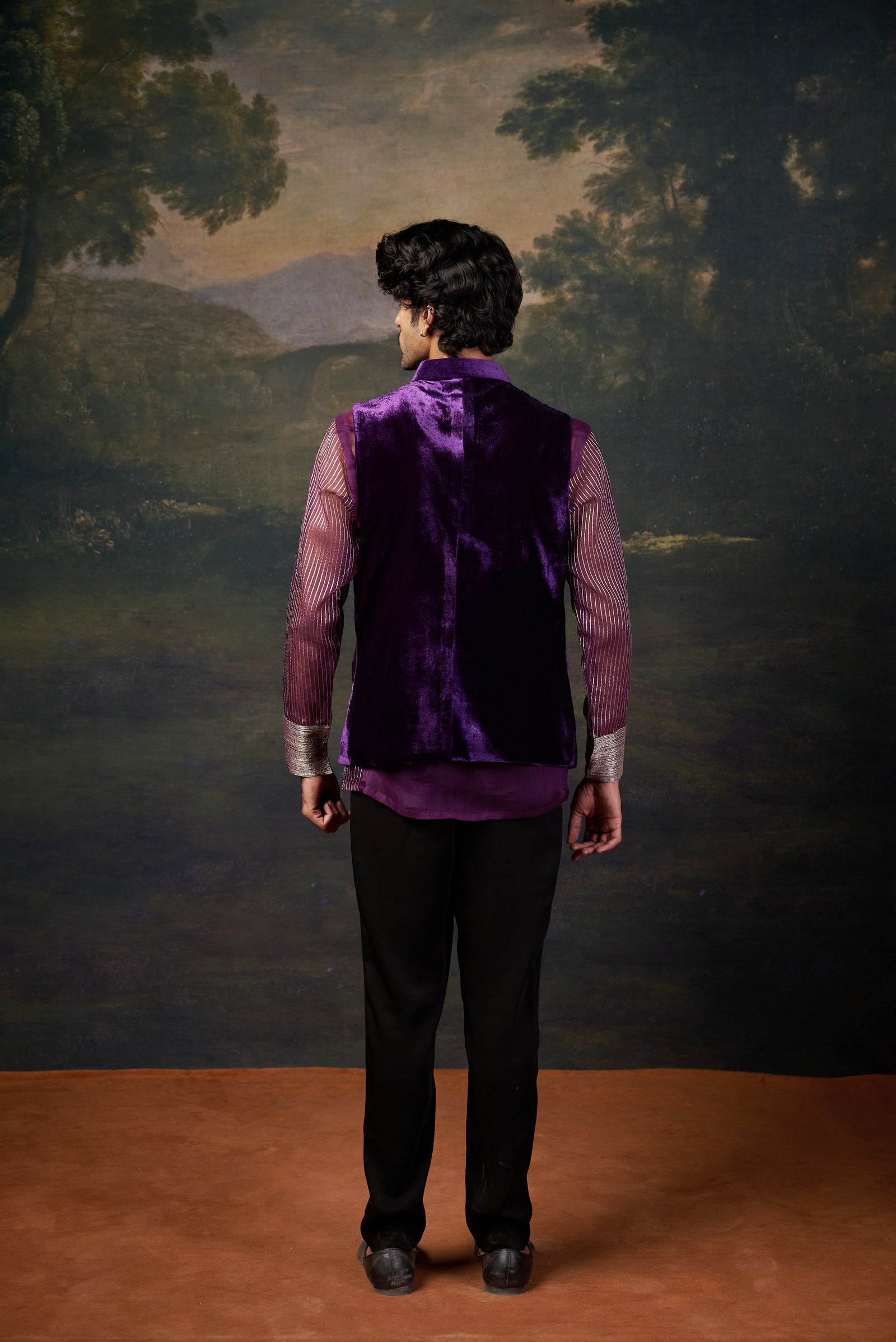 Raas Hand-Embroidered Organza Shirt With Jacket Set