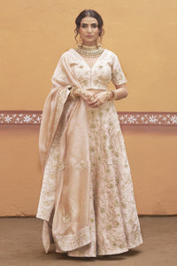 Vasundhara - Ivory Gold Jaal Work Fully Embroidered Lehenga Set