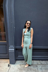 Verde - Green Tailored Wide-Leg Jumpsuit