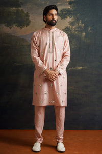 Vrik Rosewood Overall Hand Embroidered Mirror Work Kurta
