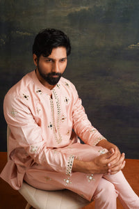 Vrik Rosewood Overall Hand Embroidered Mirror Work Kurta