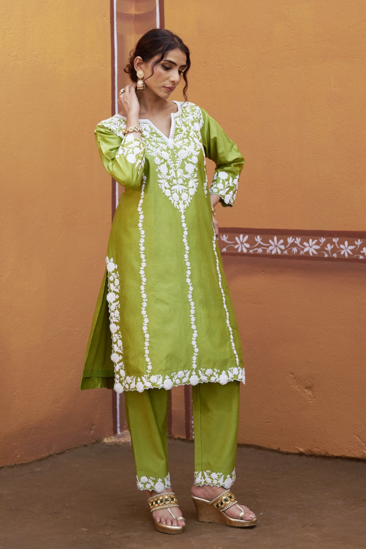 Vruksha Handcrafted Dori Cut Work Kurta Set