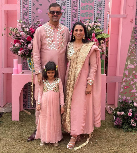 Hand Emroidered Mirror work Anarkali with Concept Dupatta