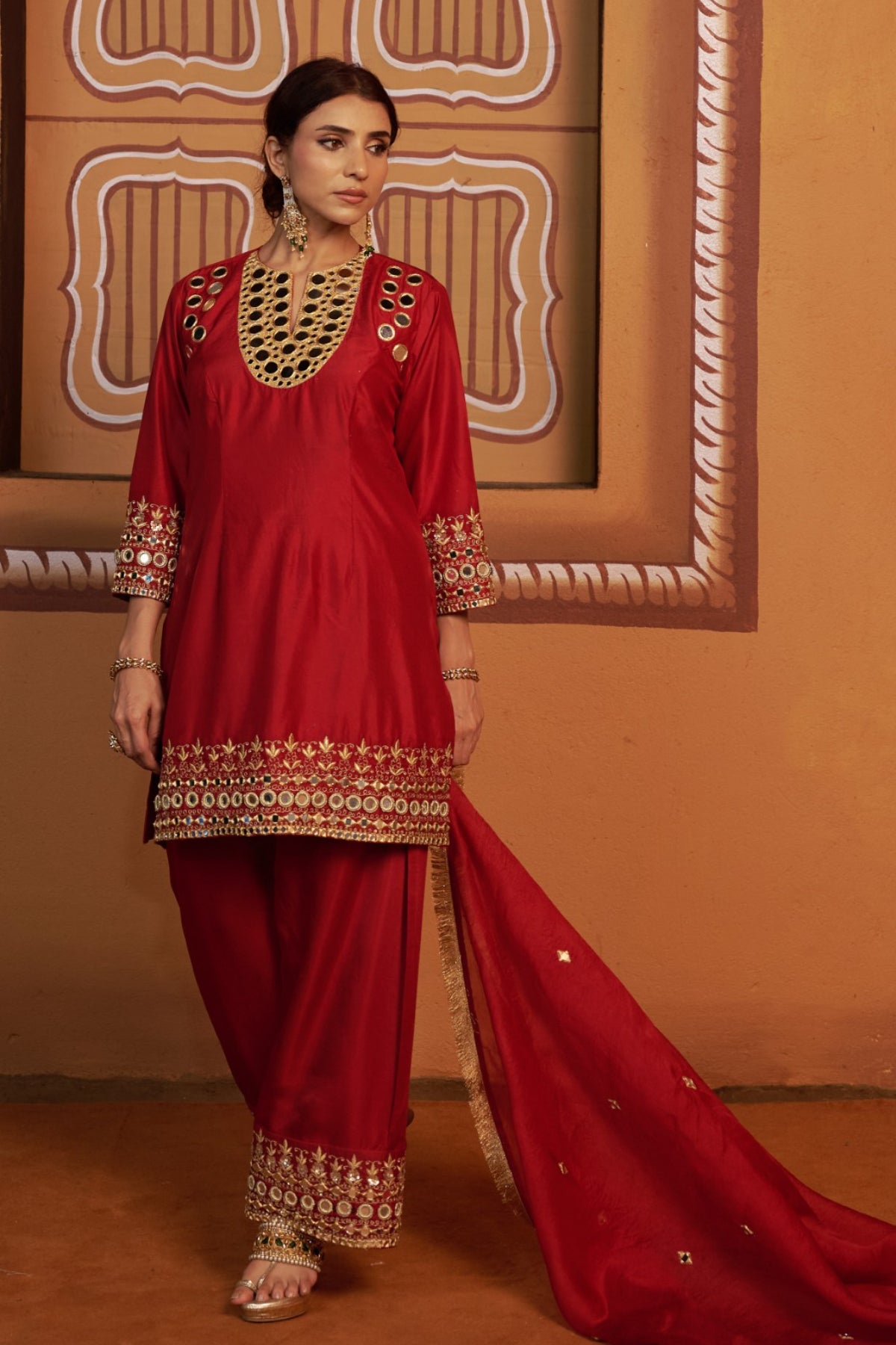 Raktima Zari Hand-Embroidered Kurta Set