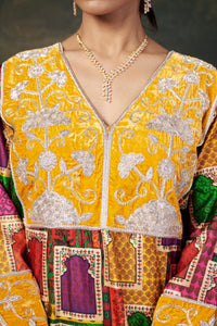Peehu Hand-Embroidered Jharoka Print Yellow Kurta Set