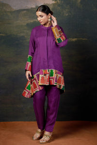 Aara Organza Coord Purple Set