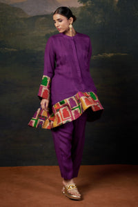 Aara Organza Coord Purple Set