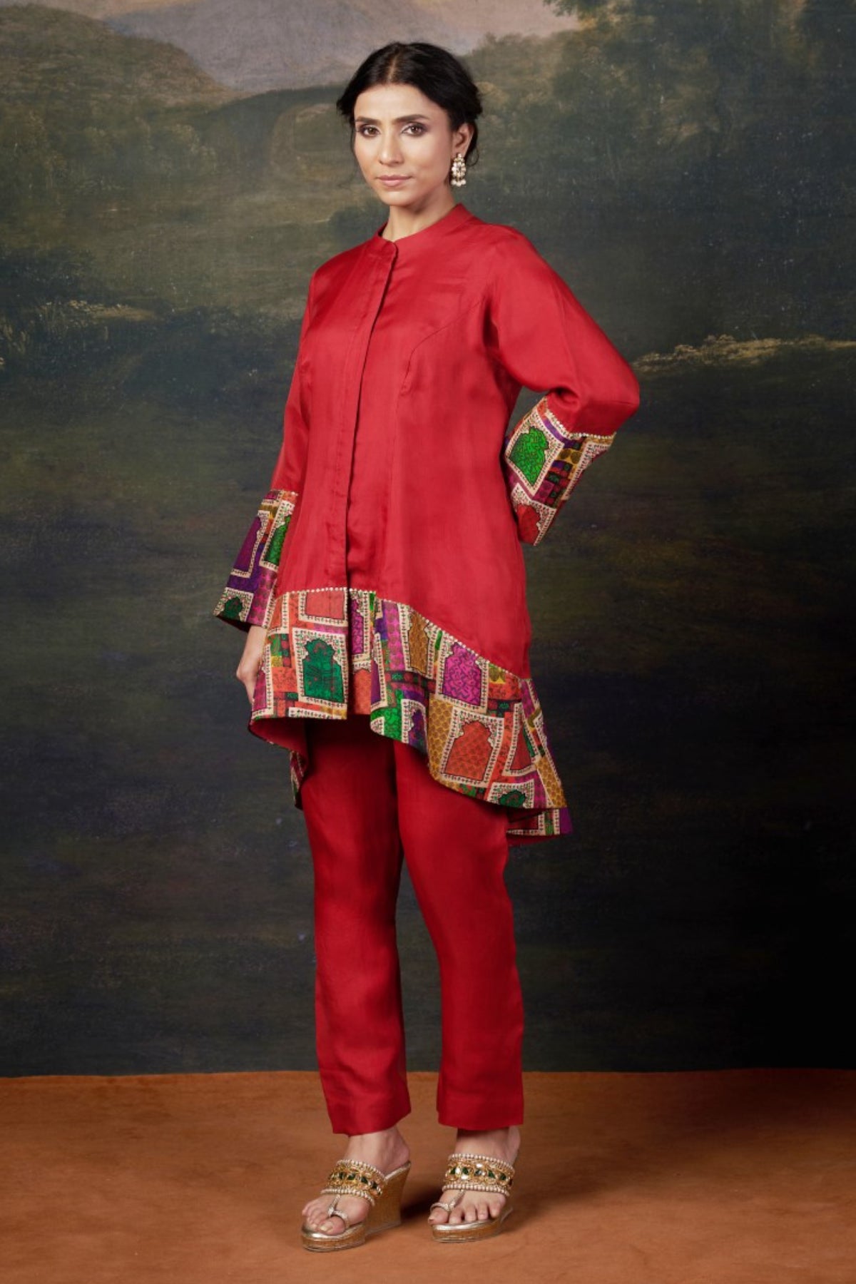 Tantrika Organza Coord Red Set
