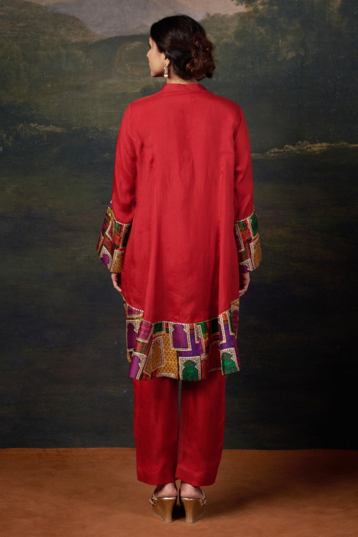 Tantrika Organza Coord Red Set