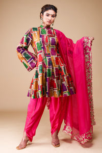 Zara Kalidar Kurti With Tulip Pants And Zardosi Dupatta Set