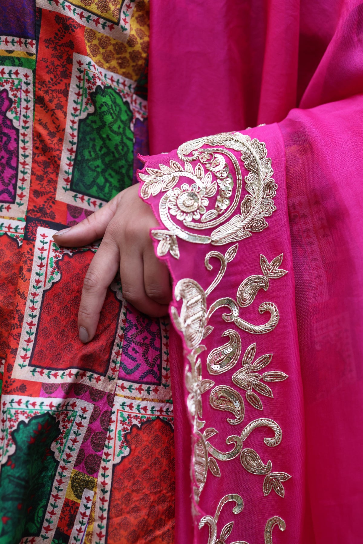 Zara Kalidar Kurti With Tulip Pants And Zardosi Dupatta Set