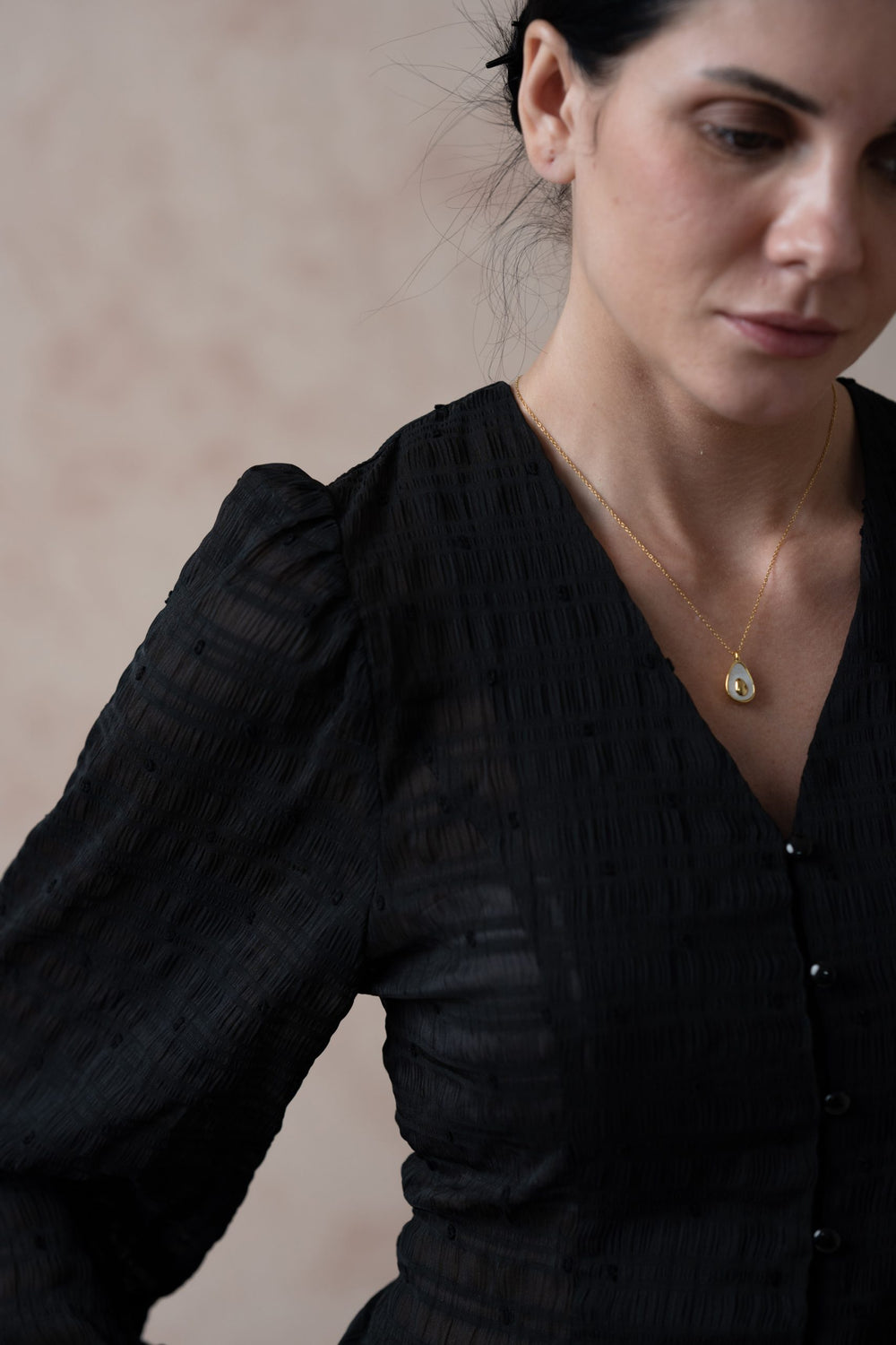 Pine Cone Black Sheer Top image 2