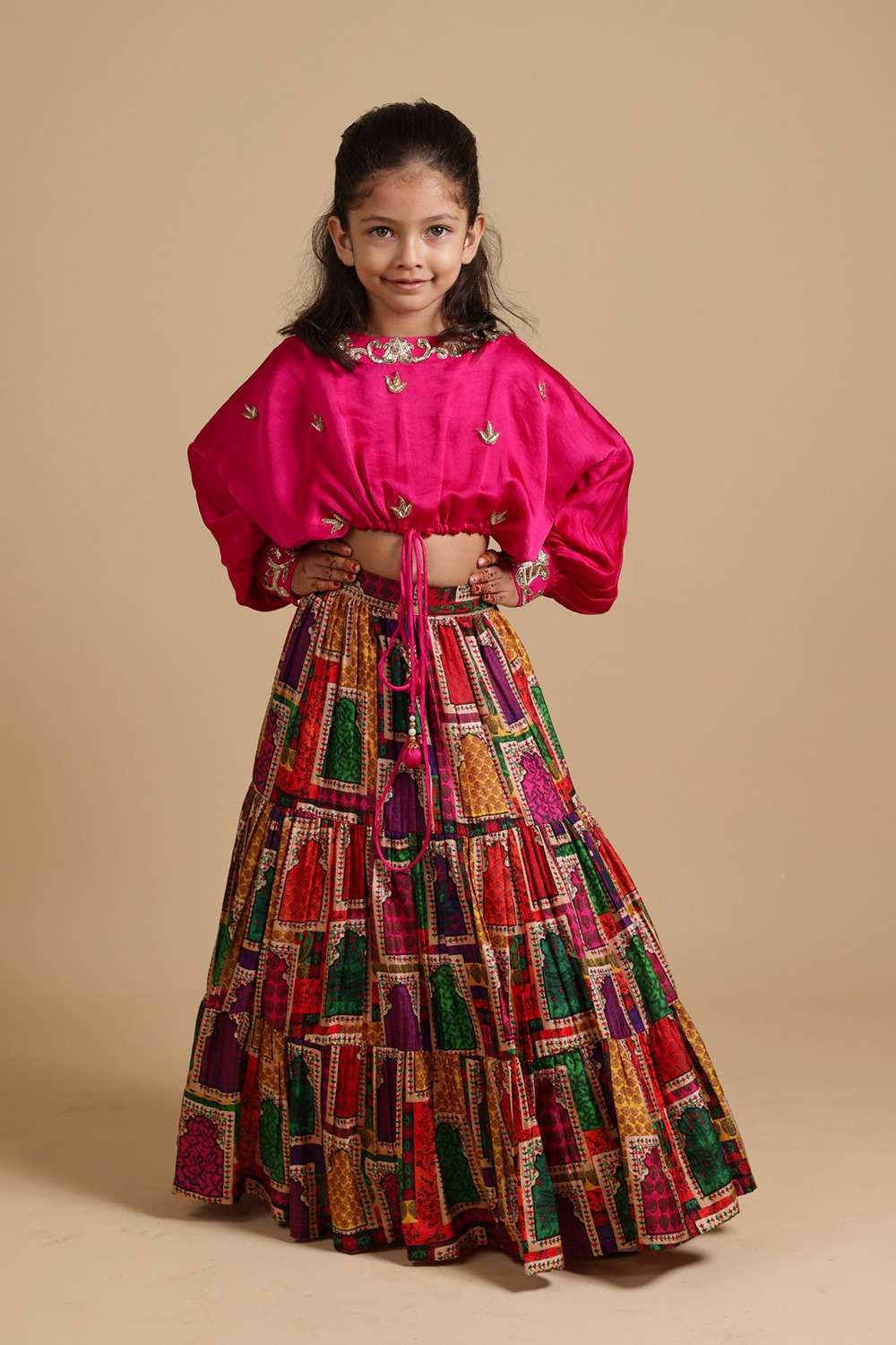 Hand-Embroidered Jharokha Print Twinning Set for Brother  +  Sister image 15