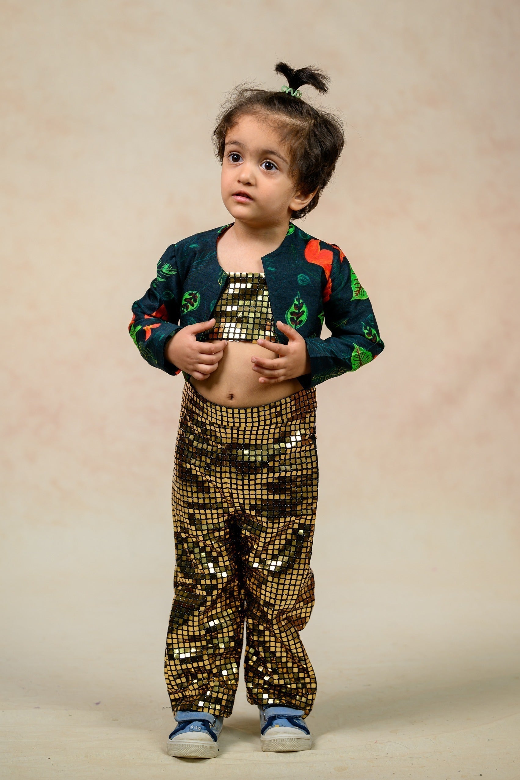 Antique gold metallic twinning set for Mom + Daughter image 27