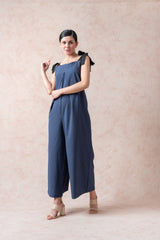 Comet Blue Linen Jumpsuit image 2