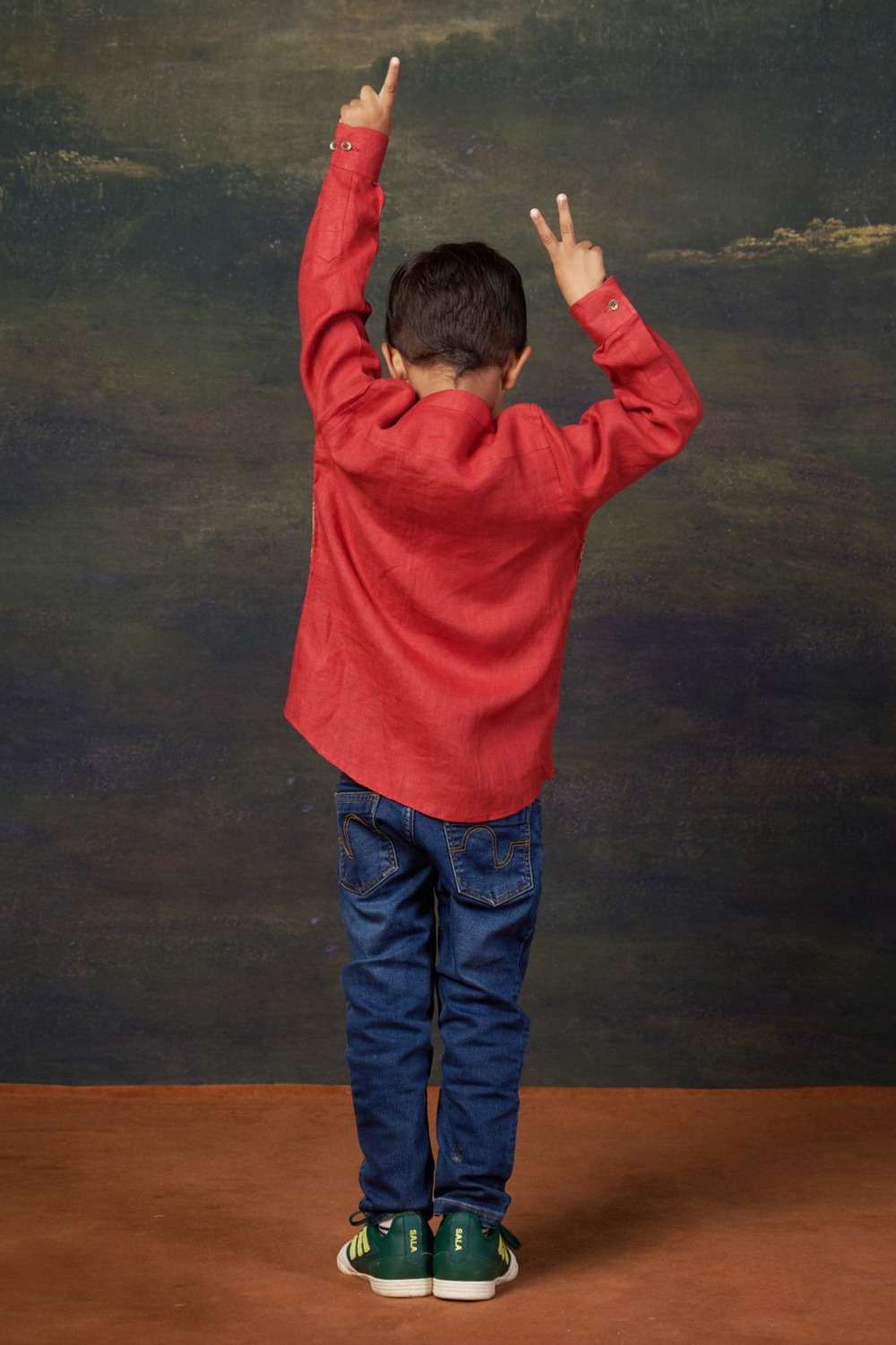 Red  Shirt with Jharokha Panel image 4