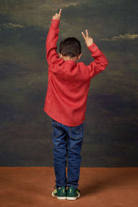 Red  Shirt with Jharokha Panel image 4