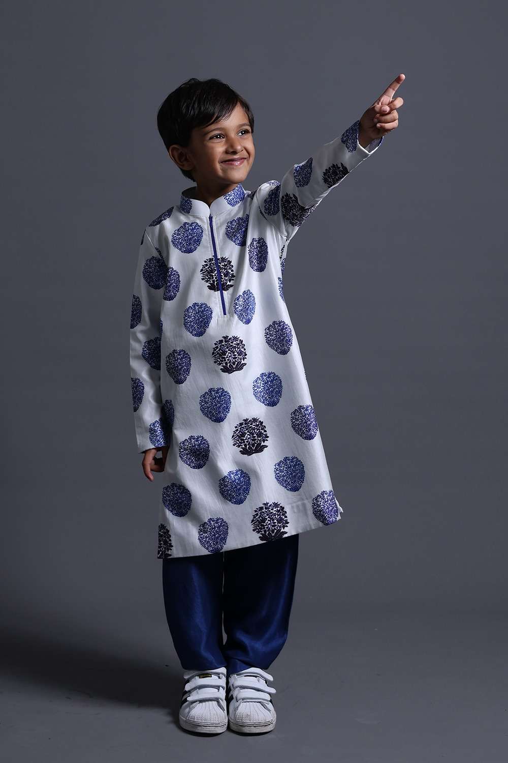 Neeli Buti Leather Work Twinning Set for Father  +  Son image 1