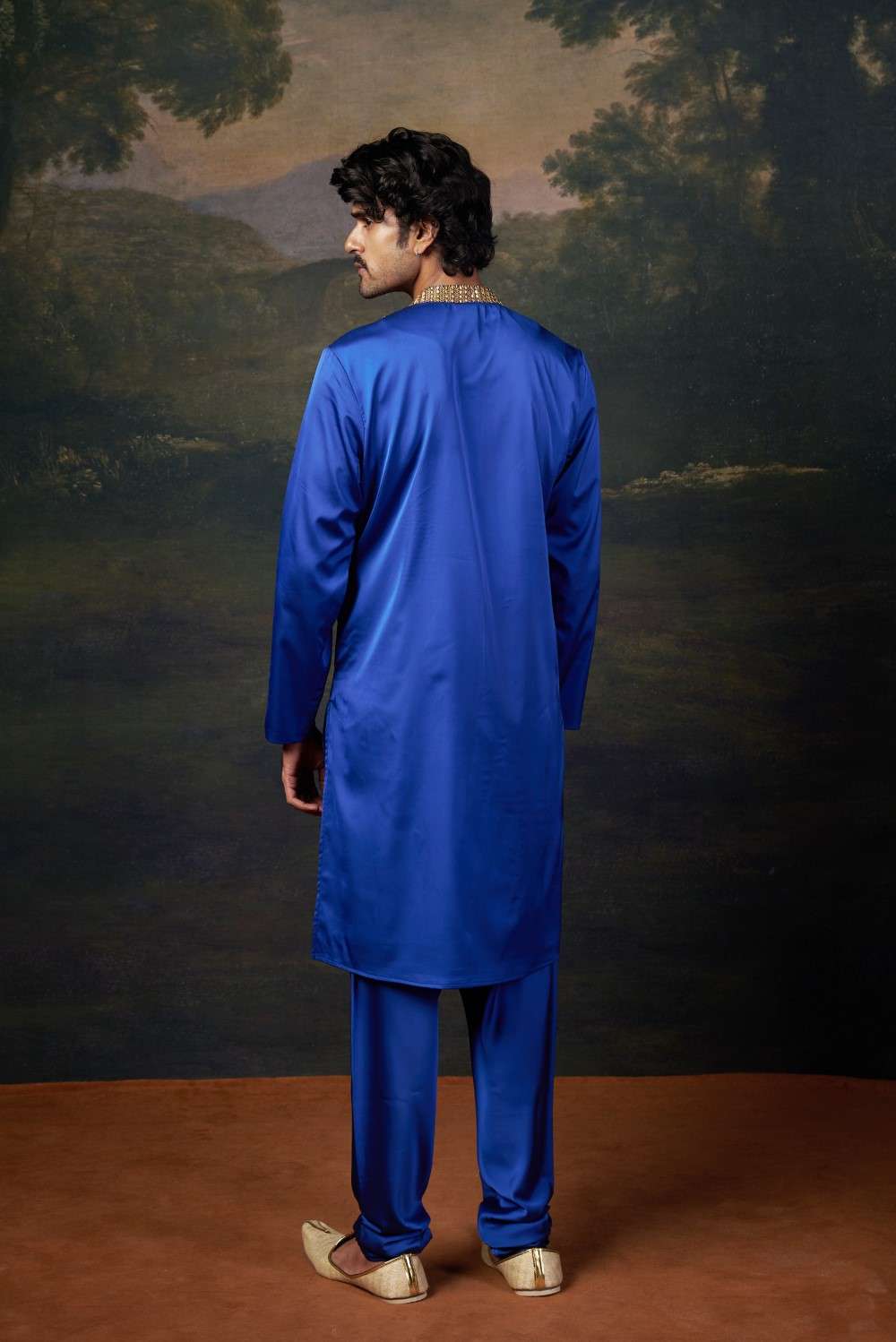Antique Hand-Embroidered Kurta with Matching Pyjama image 5