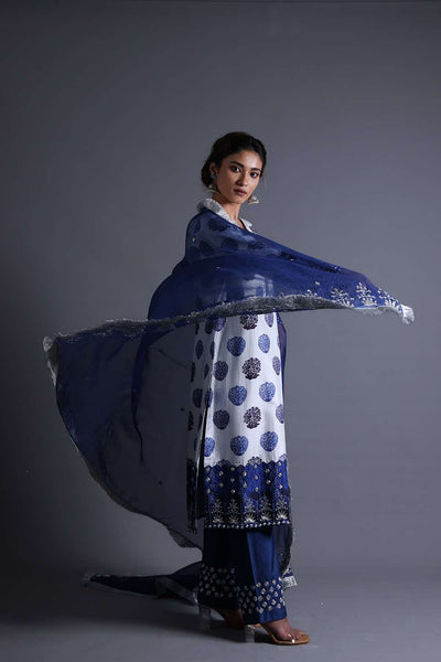 Neeli Buti Zardozi Work  twinning set for Mom + Daughter image 10