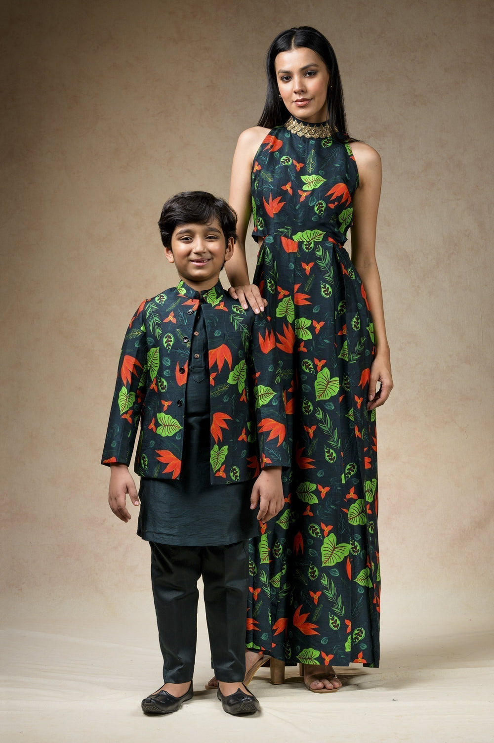 Hand embroidered Lily print twinning set for Sister + Brother image 16