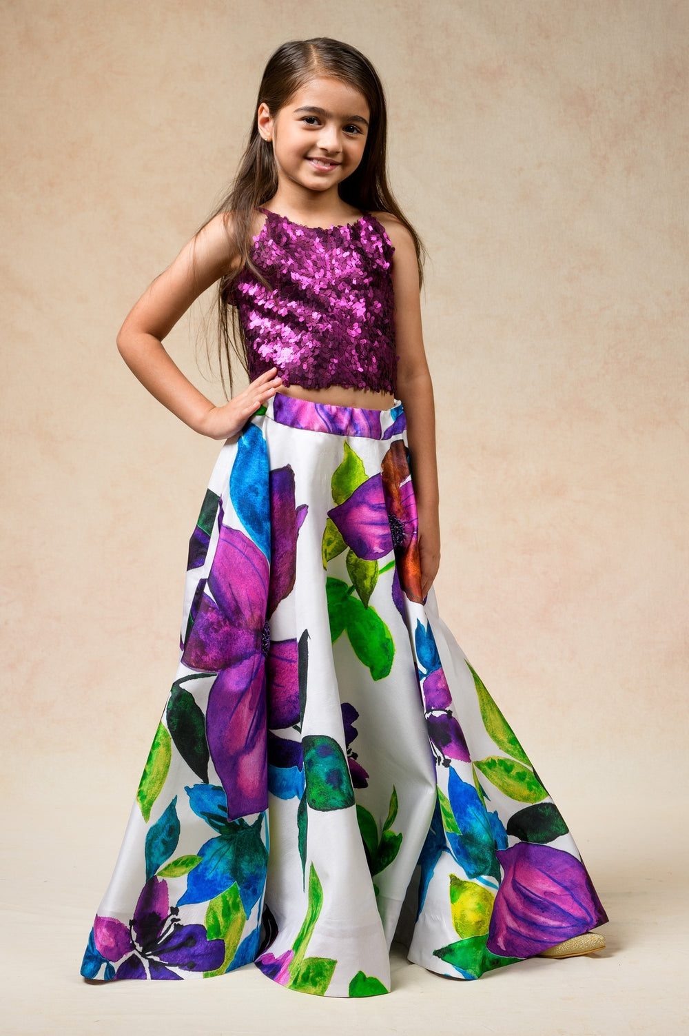 Hand Embroidered Silk Lehenga With Blouse, Dupatta image 1