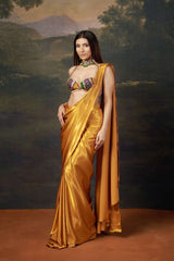 Khushi Karki in our Liquid gold saree with Cleopatra blouse image 1