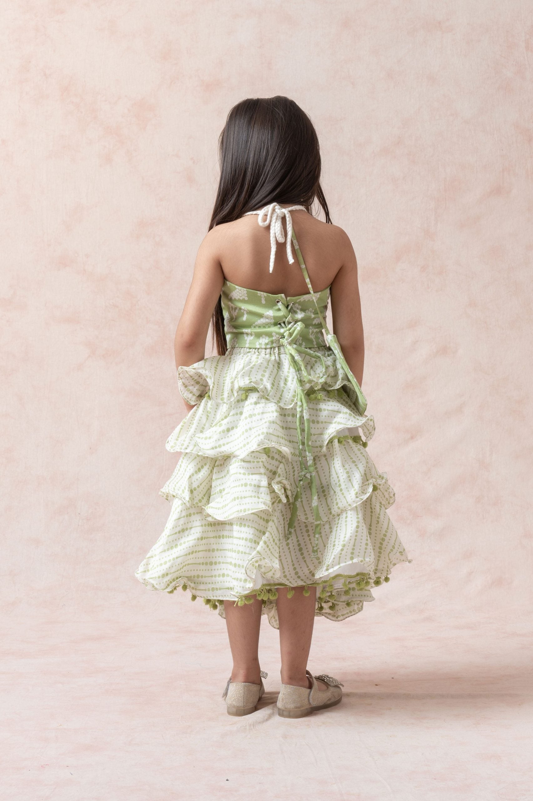 Chanderi silk top & skirt image 6