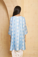 Hand Embroidered Short Anarkali with tulip pant image 1