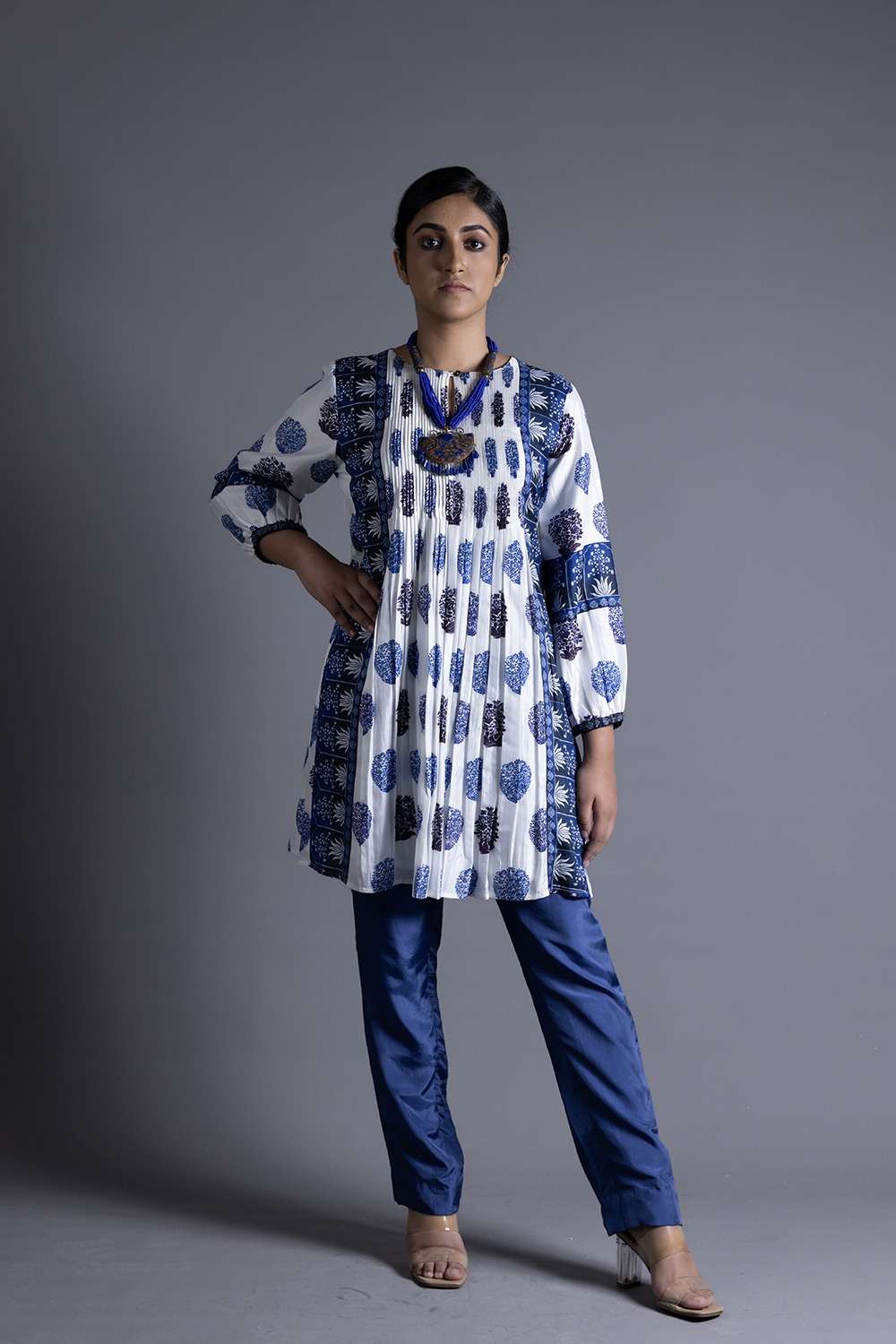 Neeli Buti Print twinning set for Mom + Daughter image 1