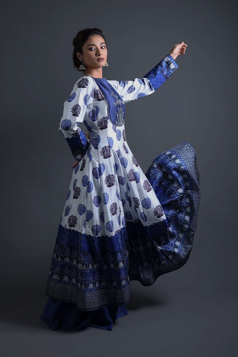 Neeli buti Hand Embroidered twinning set for Mom + Father  + Daughter + Son image 11