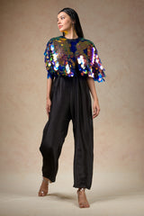 Embellished Cape With Jumpsuit image 2