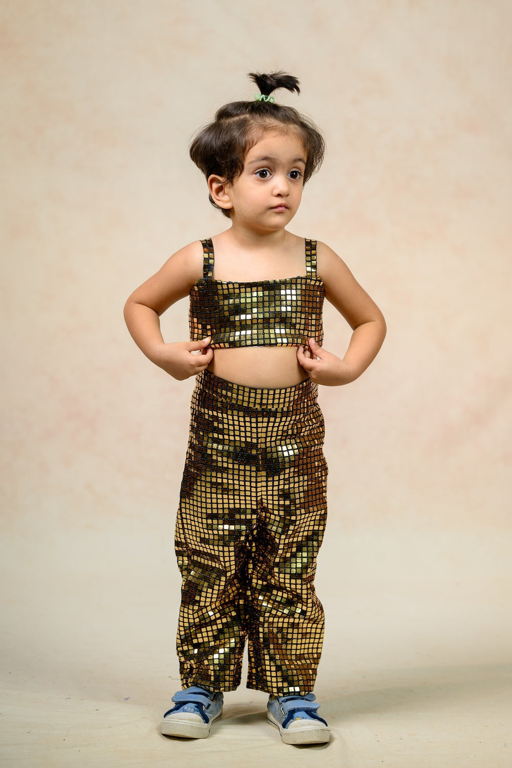 Antique gold metallic twinning set for Mom + Daughter image 35