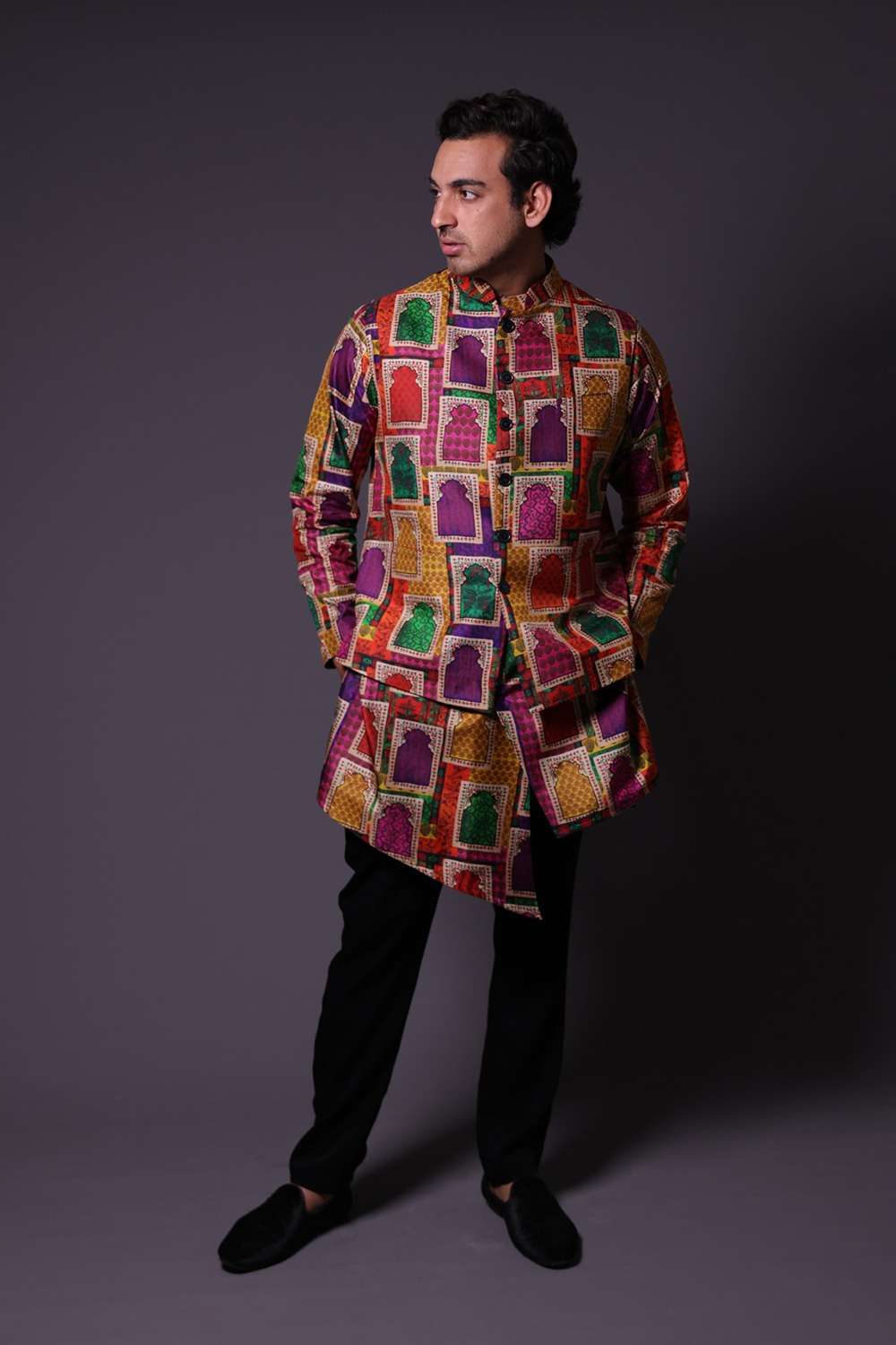 Hand-Embroidered Jharokha Print Twinning Set for Mom + Father  + Daughter image 9