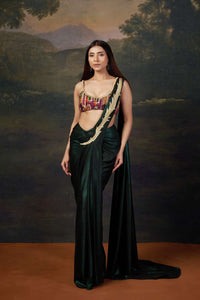 Influencer Gia in our Intricate Handwork Pre-Draped Saree image 1