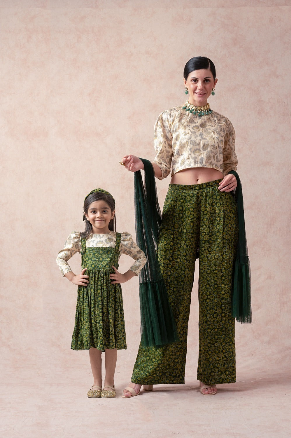 Ajrakh Print Twinning Set for Mom + Daughter image 0